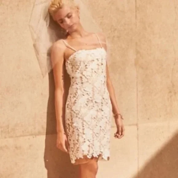 BHLDN Anthropologie Palmetto Lace Mini Dress 10 NWOT - Picture 3 of 11